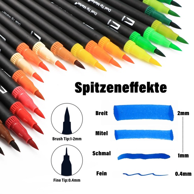 100 Colors Marker Painting Drawing Fineliner